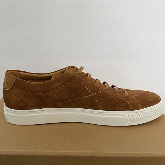 Cobbler Union Uno Sneaker Shoes Mens US 12 UK 11 Cognac Brown Suede Leather NEW - Picture 7 of 13